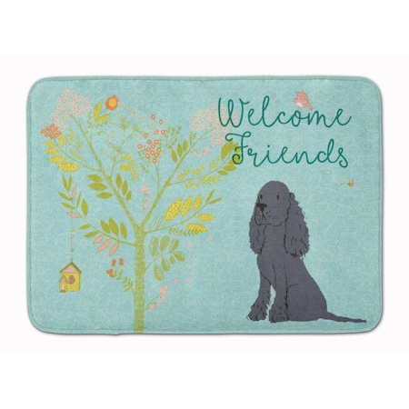 Carolines Treasures Welcome Friends Black Cocker Spaniel Machine Washable Memory Foam Mat BB7618RUG